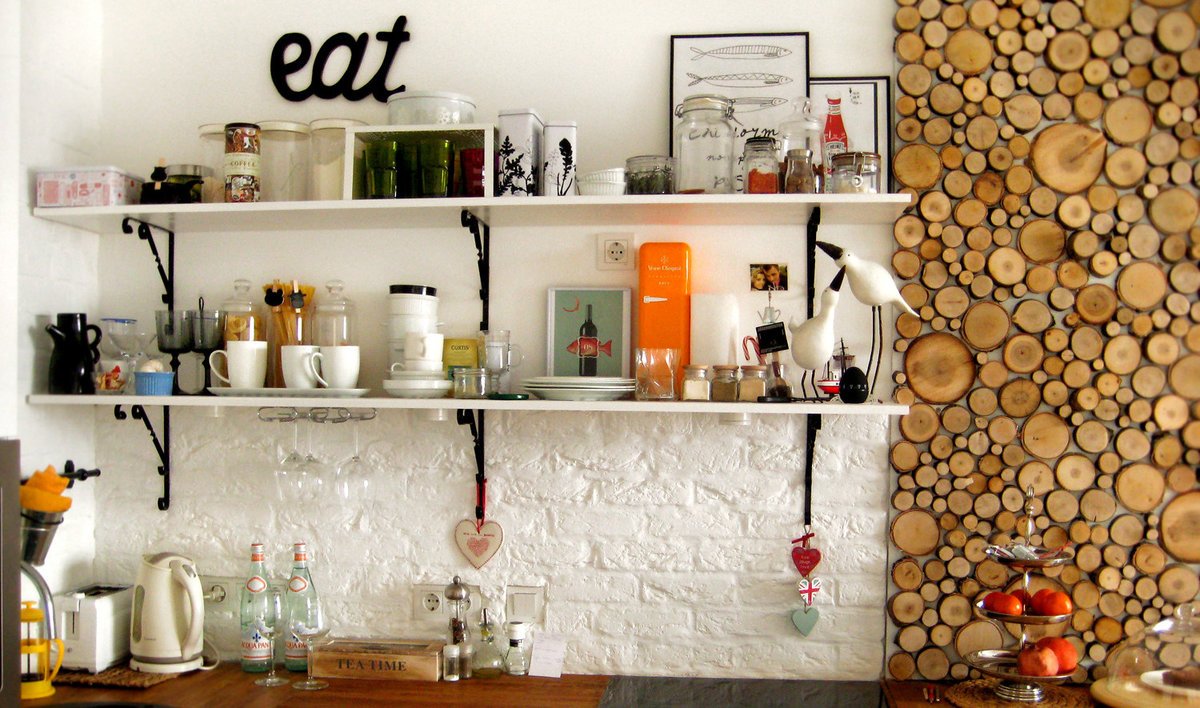 Дизайн стен на кухне: 70 фото оформления над обеденным столом