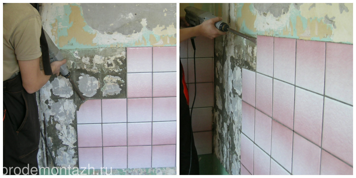 Как правильно снять старую плитку со стен ванной