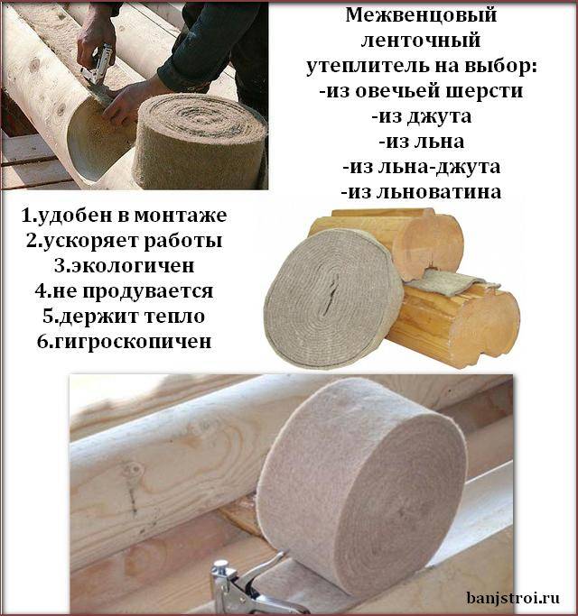 Межвенцовый утеплитель для бруса какой выбрать: какие бывают и на что обращать внимание при укладке