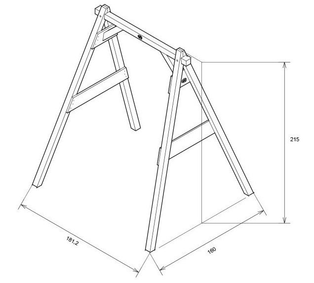 Чертежи садовых качелей из дерева с размерами с фото