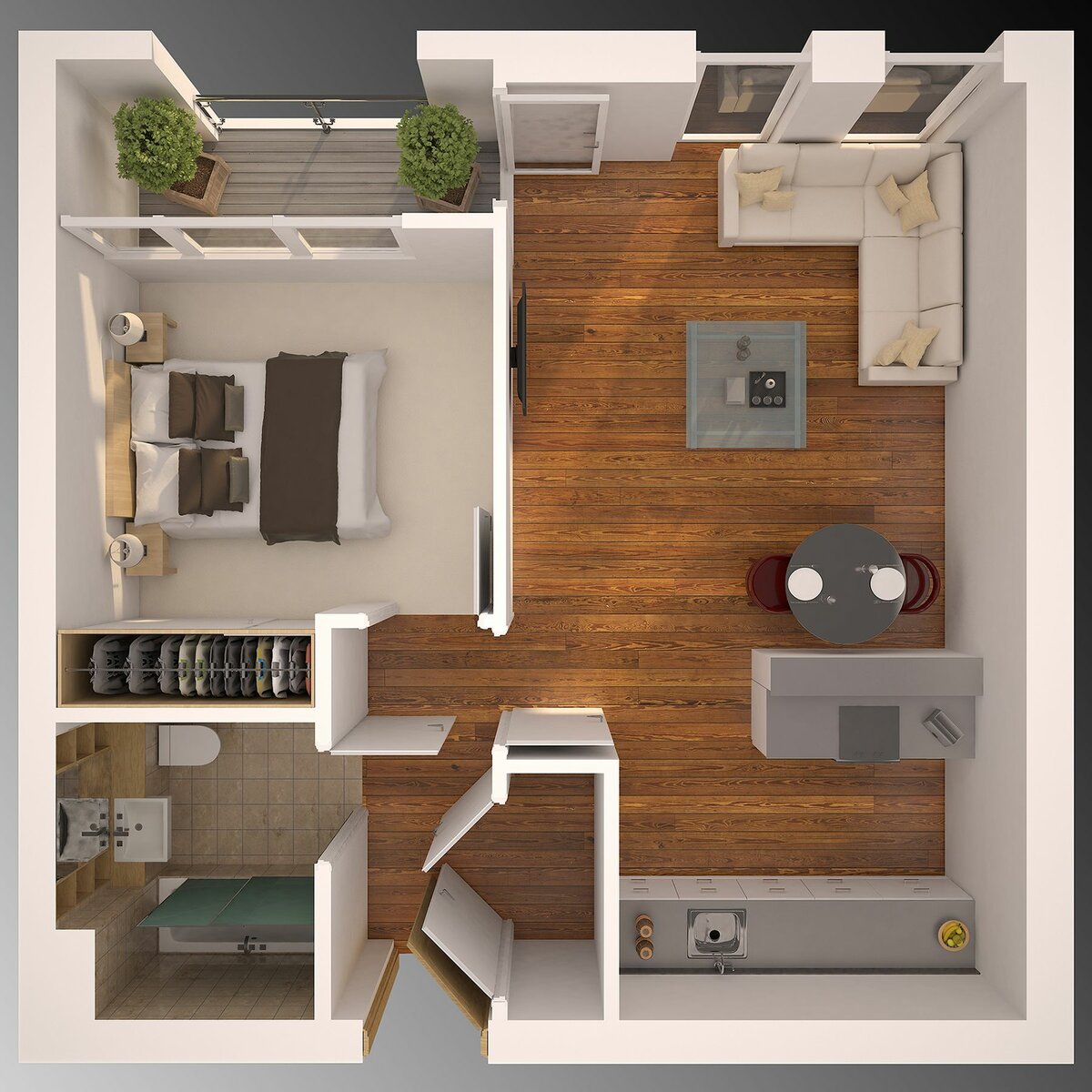 Интерьер квартиры 42 кв. м. — 66 фото современного дизайна стандартной квартиры