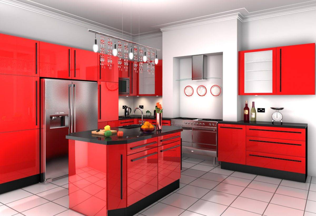 Красная кухня: фото реальных интерьеров, идеи оформления