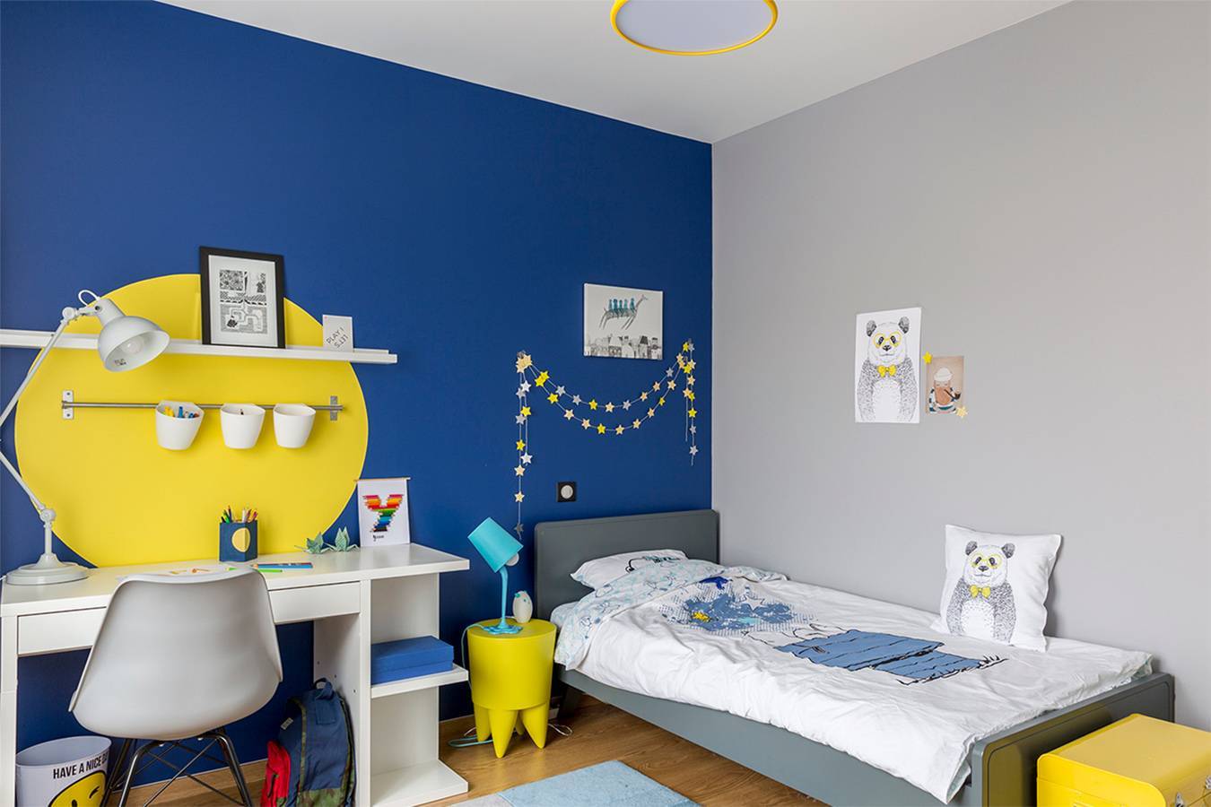 синий цвет в интерьере детской комнаты