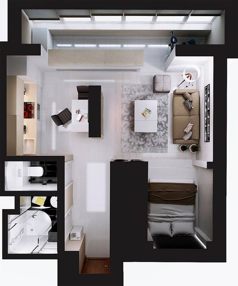 Дизайн квартиры 38 кв. м. - варианты планировки небольших апартаментов (130 фото)