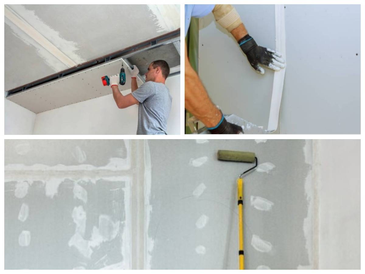 Отделка стен и потолка из гипсокартона под покраску: нанесение шпаклевки