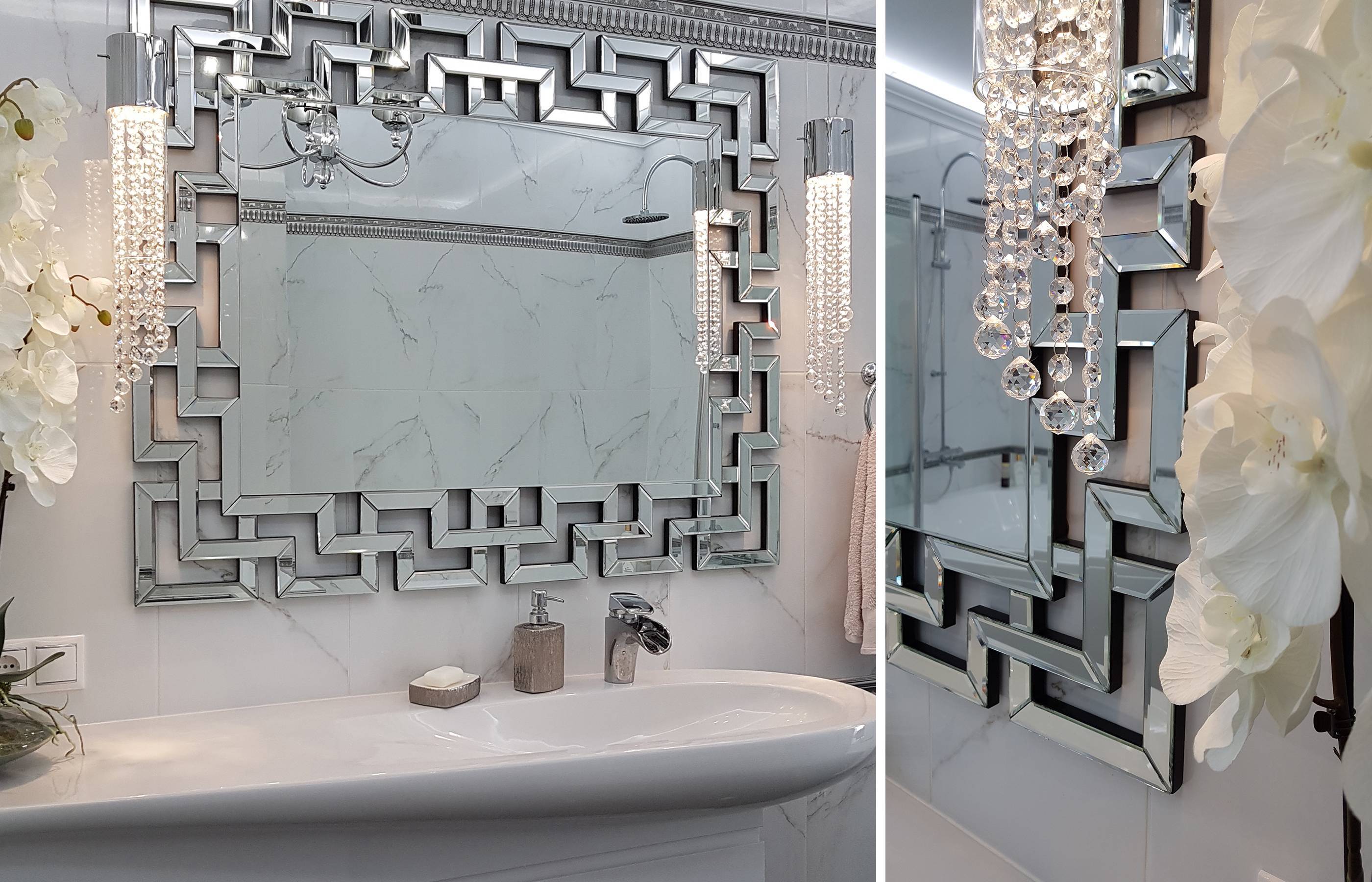 Круглое и овальное зеркало в ванную комнату - фото интерьеров и выбор