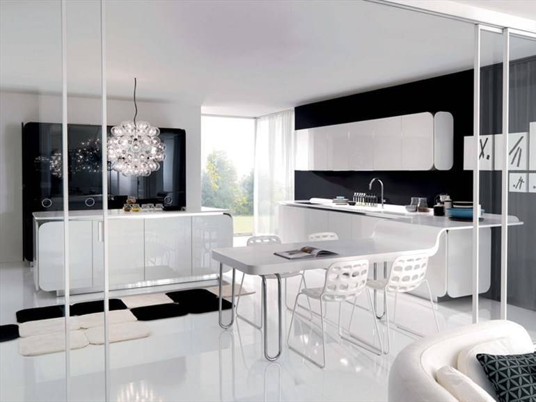 Черно-белая кухня (60 фото): стильные интерьеры, удачные сочетания цветов