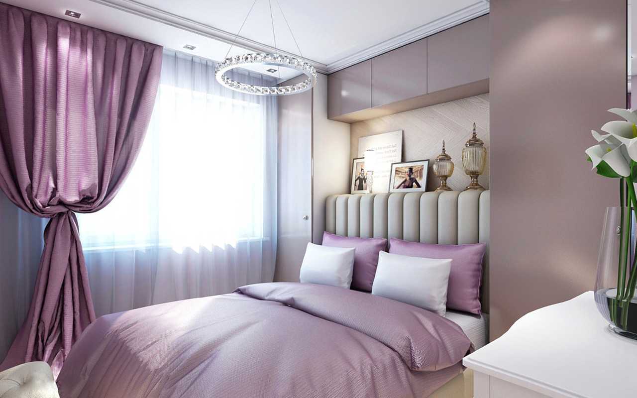 Фиолетовые шторы в интерьере [75 фото] в интерьере спальни и др комнат