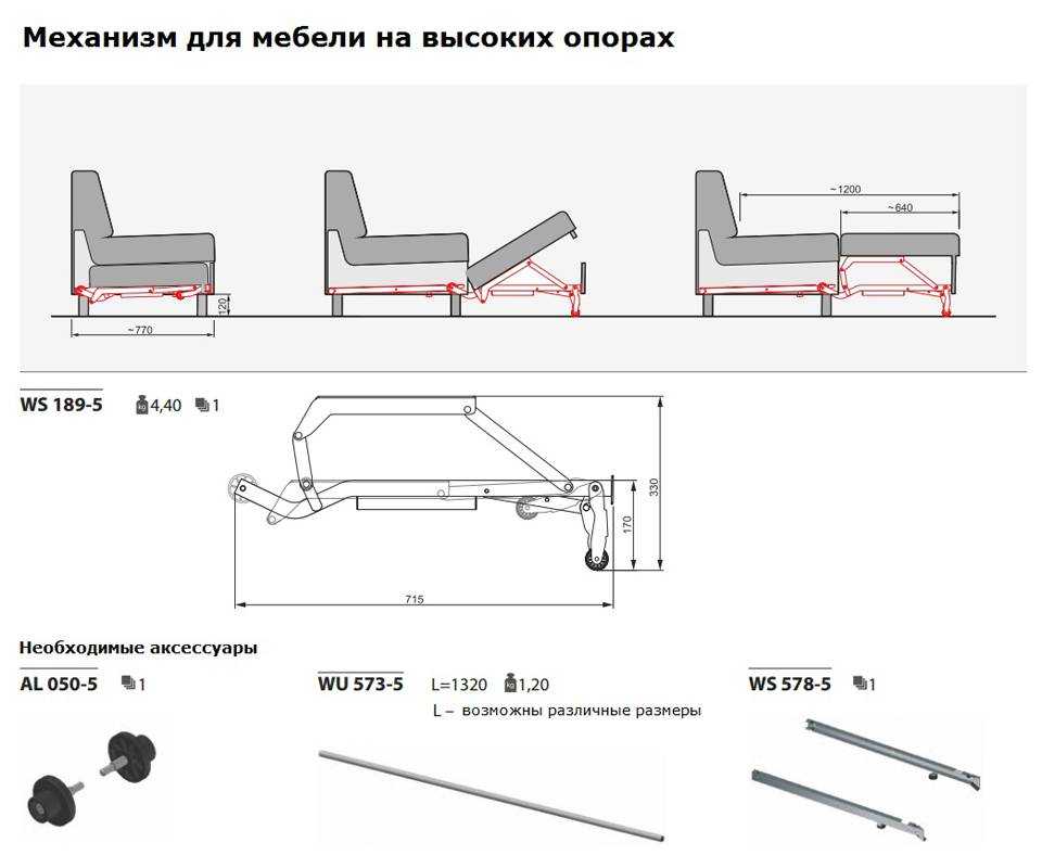 Дельфин механизм дивана схема