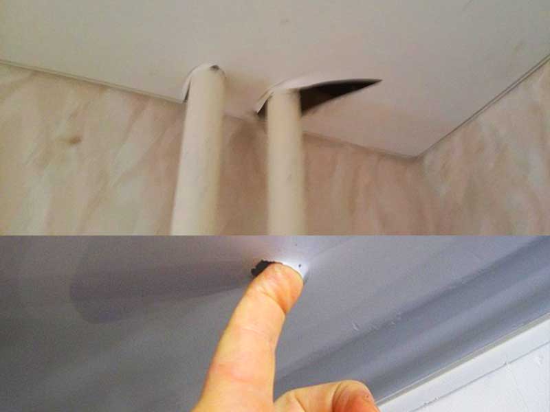 Как заклеить натяжной потолок после пореза своими руками