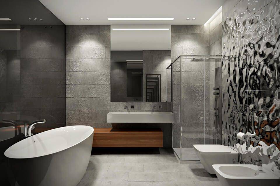 Серый кафель в ванной. дизайн серой ванной комнаты: плюсы и минусы, сочетания серого с другими цветами, реальные фото примеры