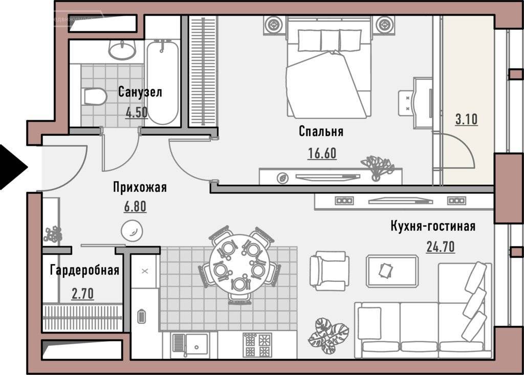 Дизайн комнаты гостиной-спальни 17 кв. м.: 50 фото, зонирование интерьера