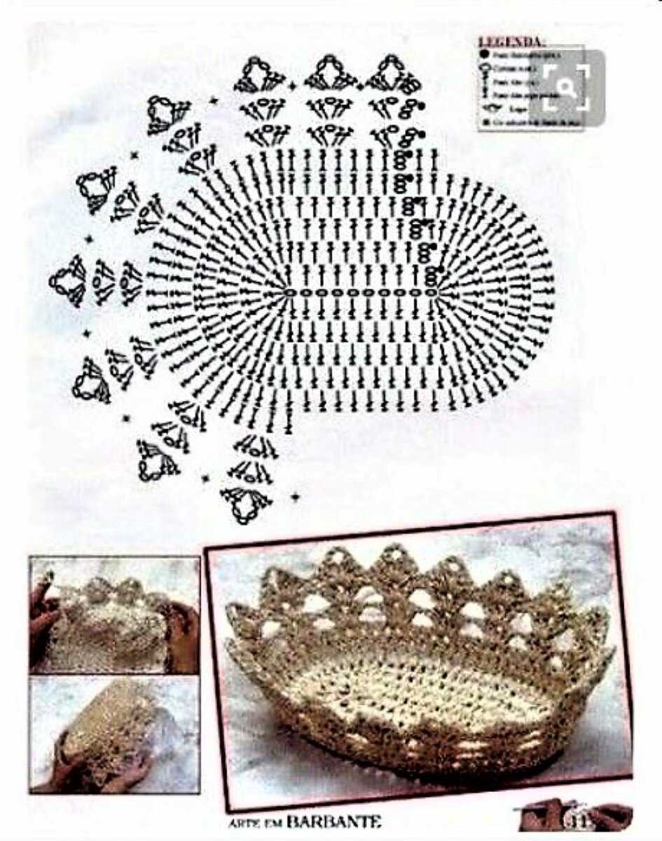 Корзина из полипропилена крючком схема