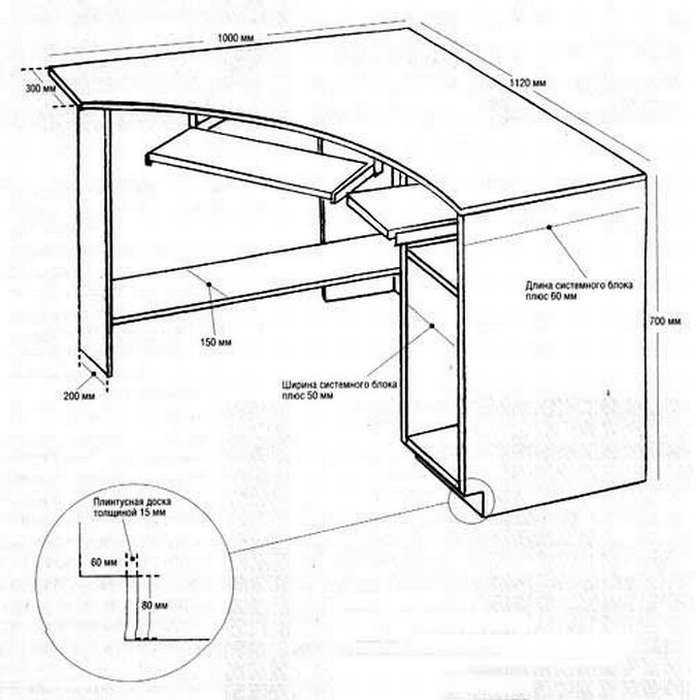 Компьютерный стол своими руками: чертежи, сборочные схемы, рекомендации профессионалов - мебель своими руками