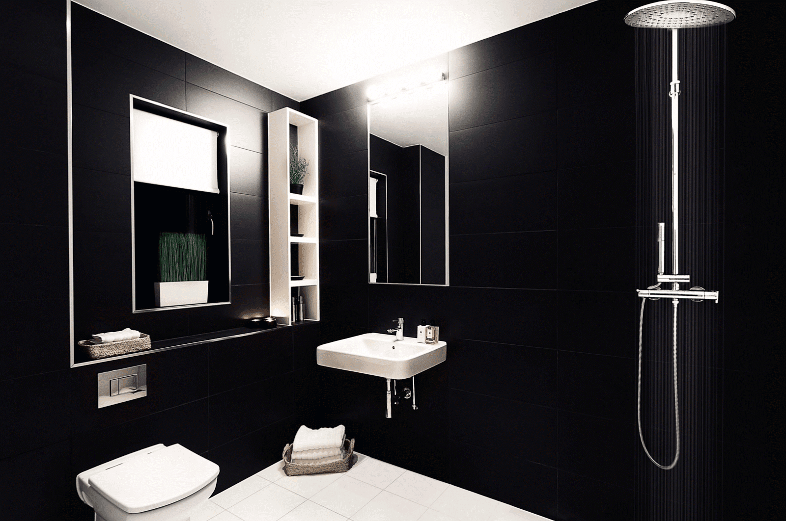 Черная ванная комната (80 фото) — идеи дизайна