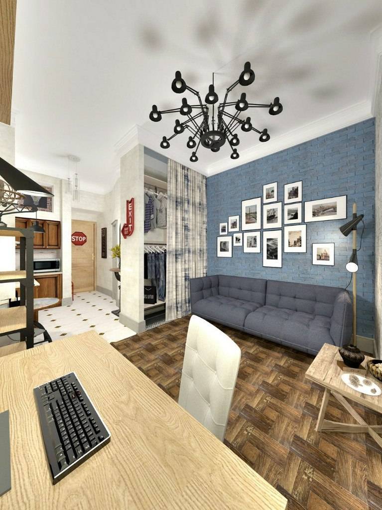 Дизайн квартиры студии 28 кв. м.: примеры с фото