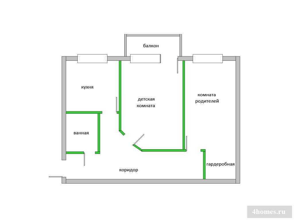 Хрущевка 4-комнатная: планировка с размерами, обстановка мебелью