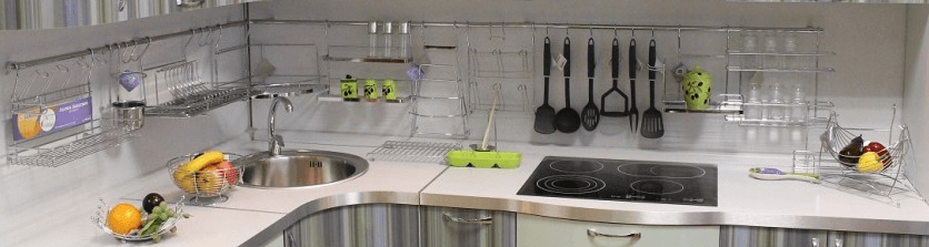 Рейлинги для кухни: разновидности, их преимущества, реальные фото