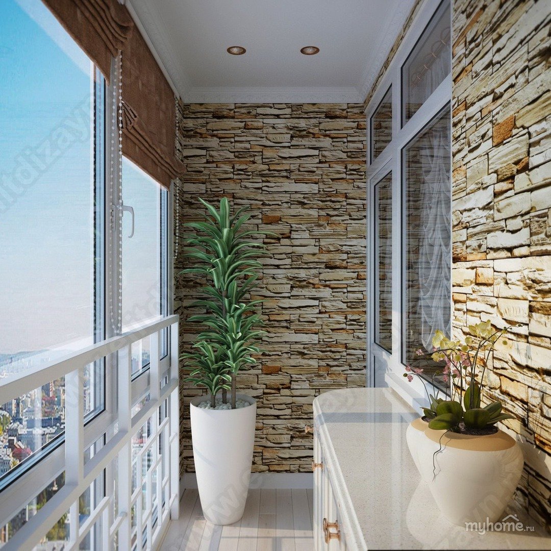 отделка стен балкона плиткой фото дизайн