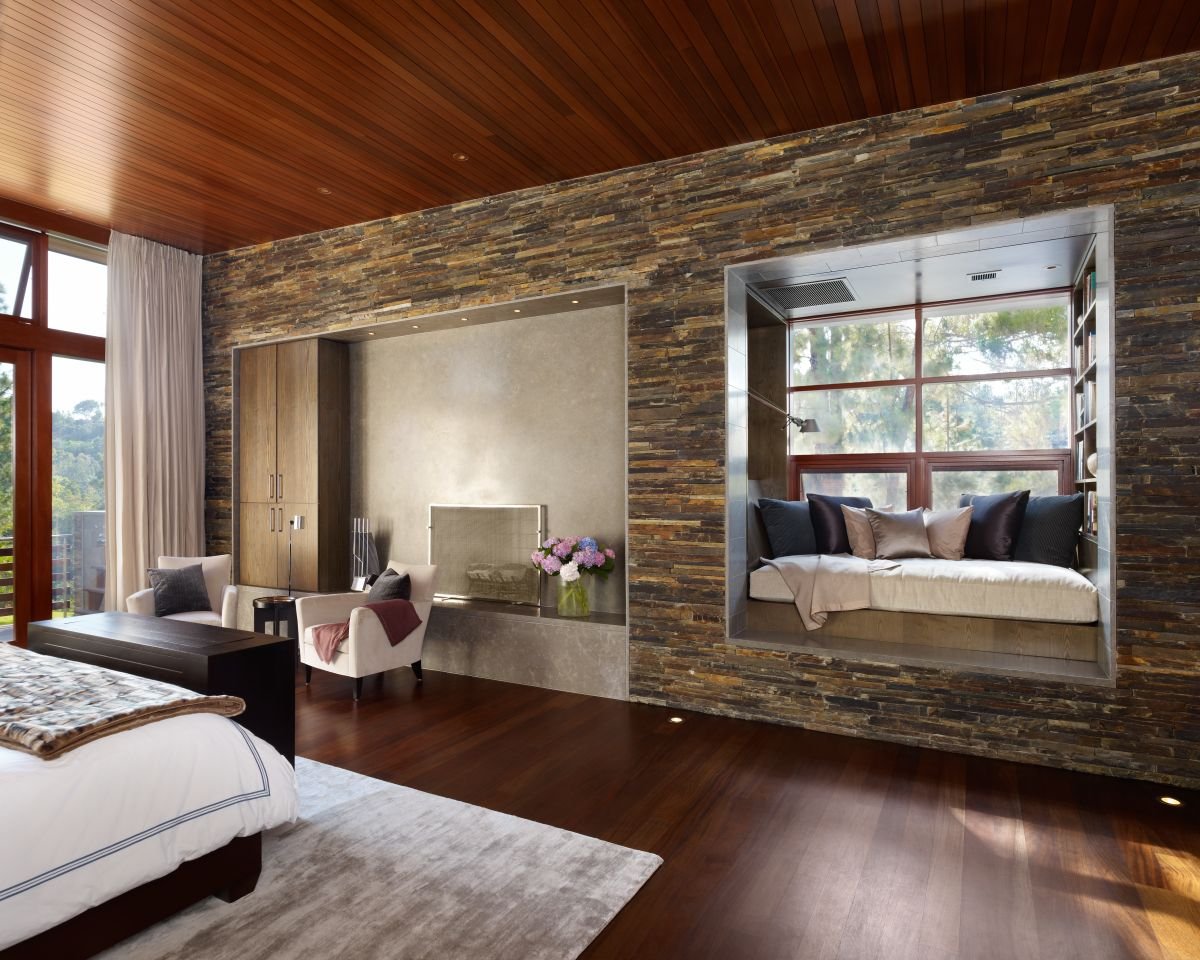 Современная отделка стен деревом и деревянными панелями — 30 фото в интерьере