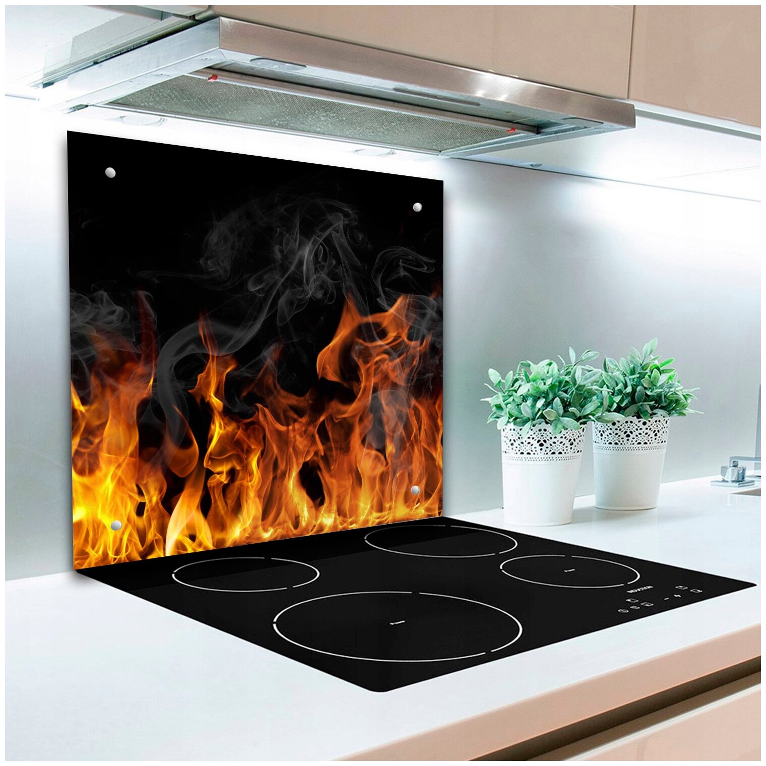 Экран для кухни из пластика и других материалов вместо плитки: мдф, стекла