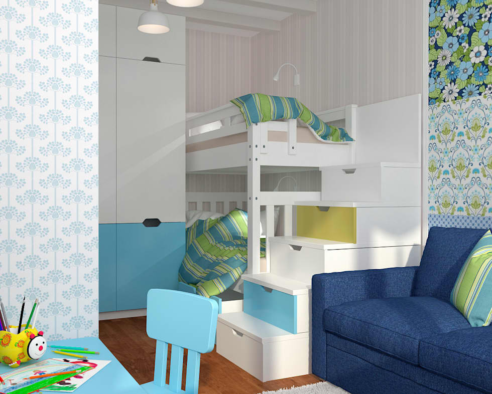 Дизайн однокомнатной квартиры для семьи с ребёнком - фото
