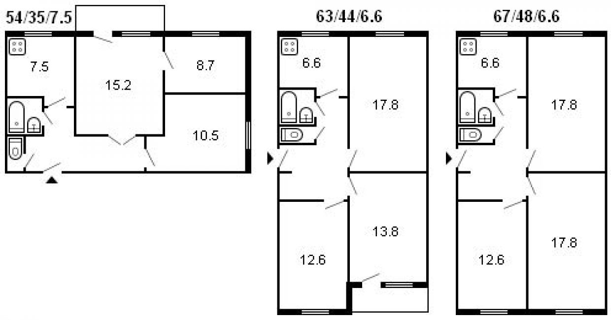 Описание и типовые планировки комнаты у серии домов «брежневки»