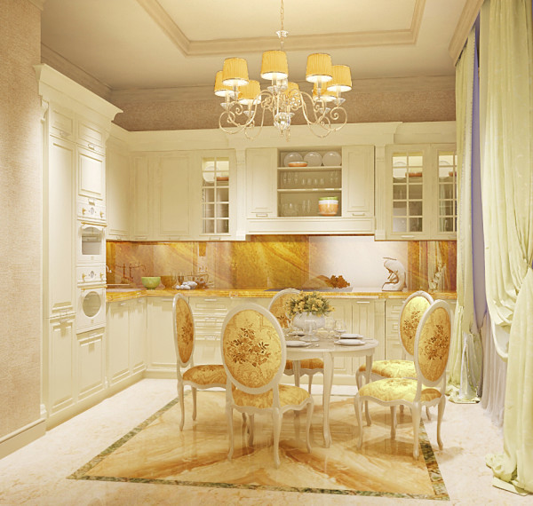 Кухня с золотым оттенком — 65 красивых фото идей оформления интерьера