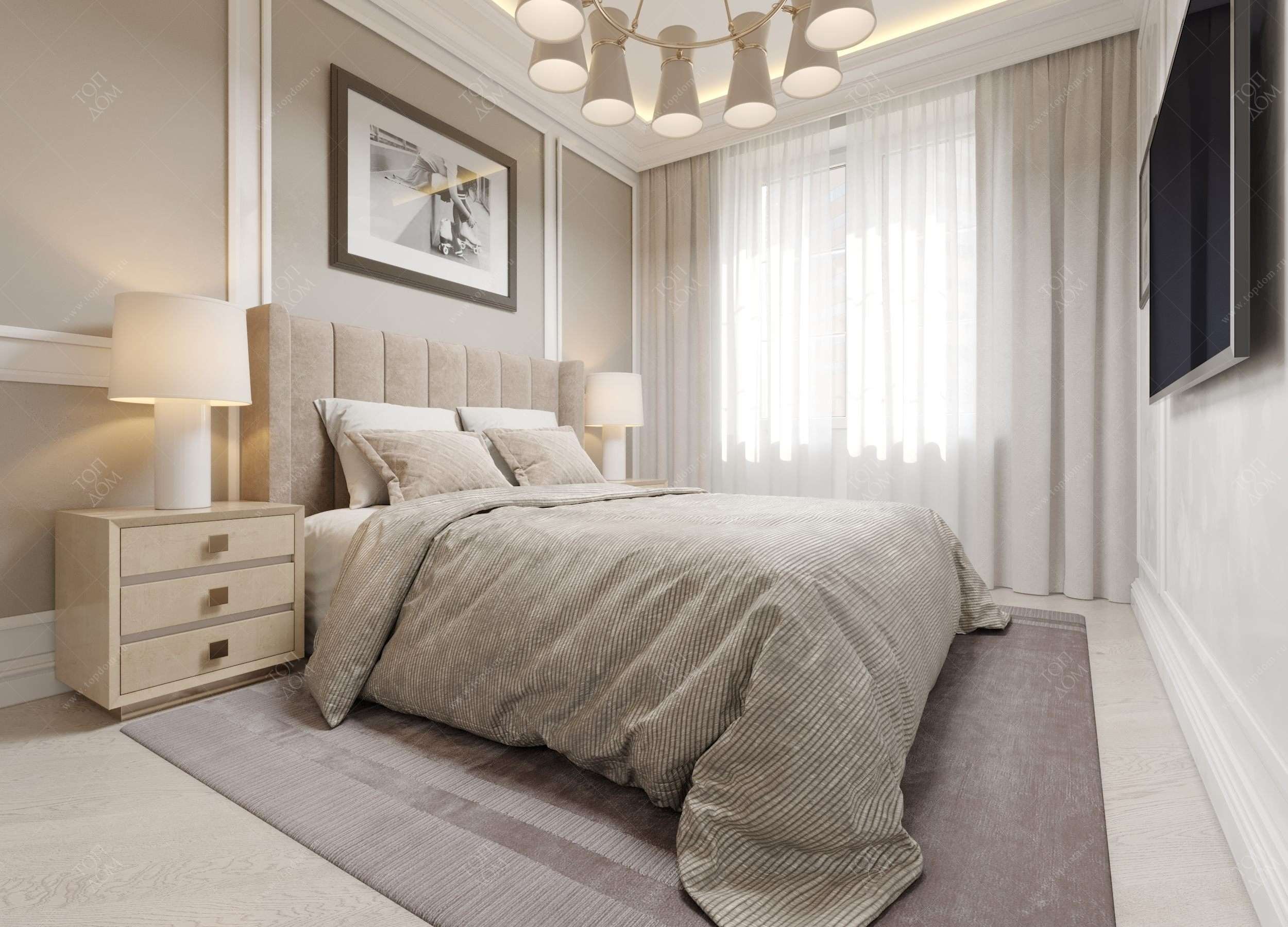 светлые спальни в современном стиле фото