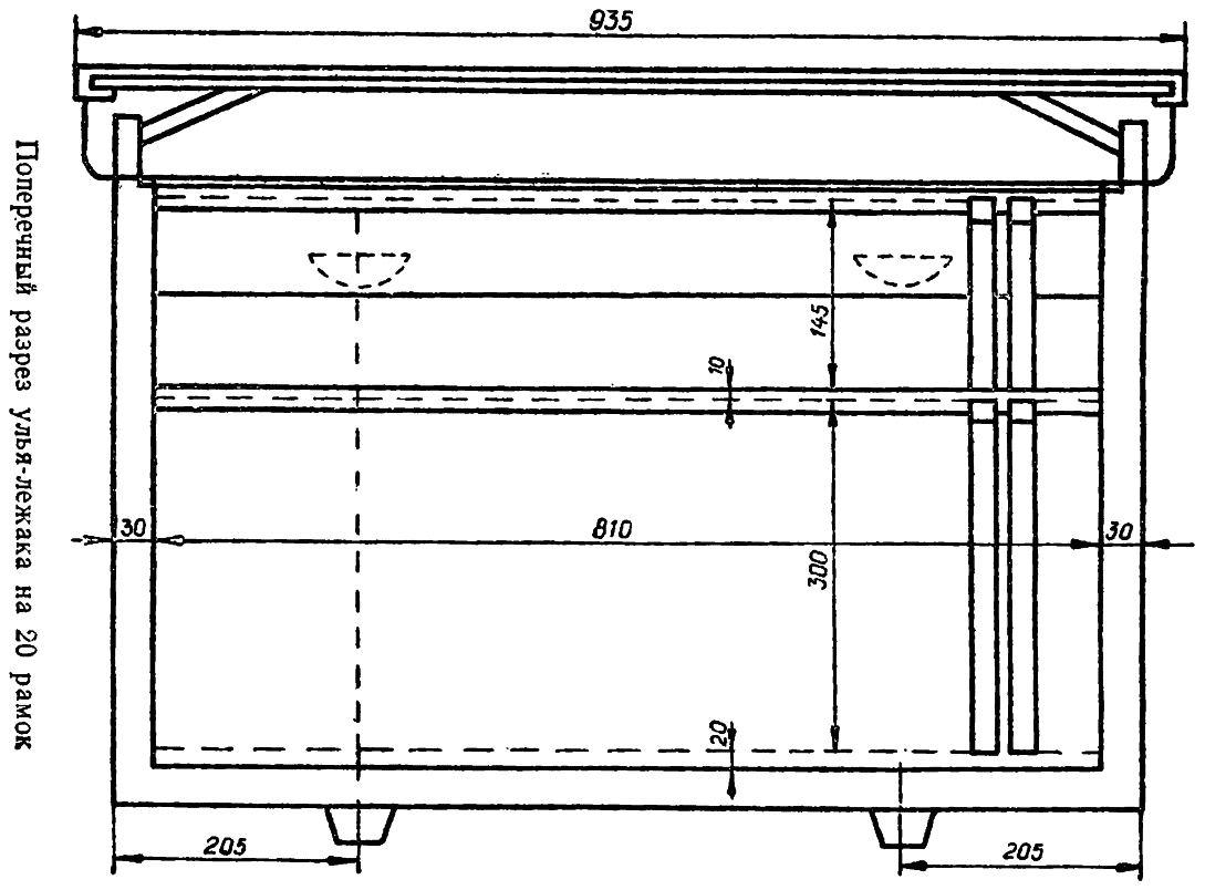 Улей лежак на 20 рамок чертеж