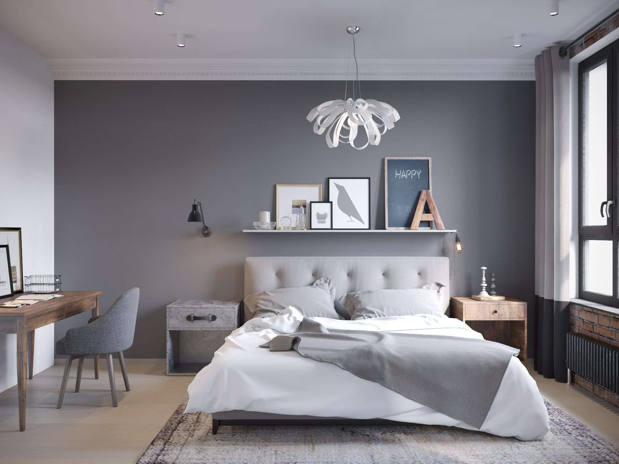 Серая спальня - 105 фото примеров оформления спальни в серых тонах
