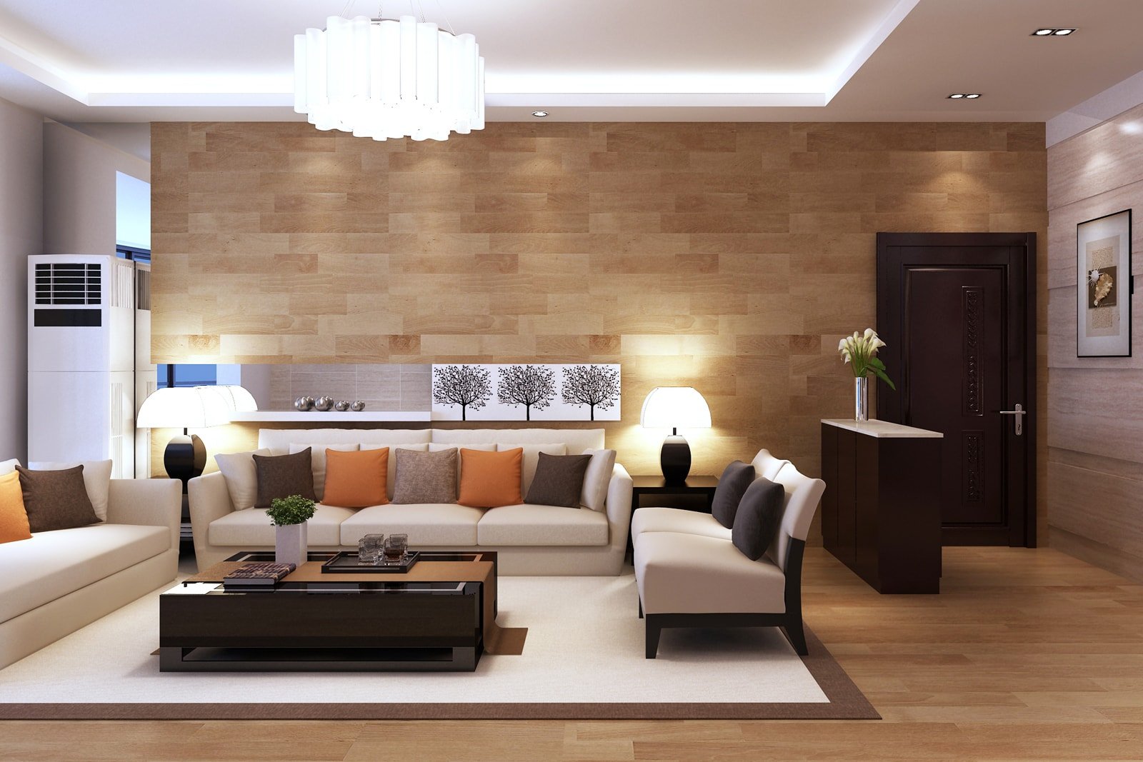 Красота и уют – декор стен в гостиной в современном стиле