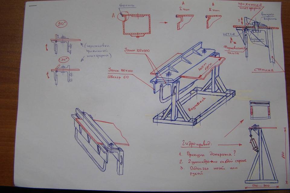 Гибочный станок для листового металла ручной сделать своими руками чертежи