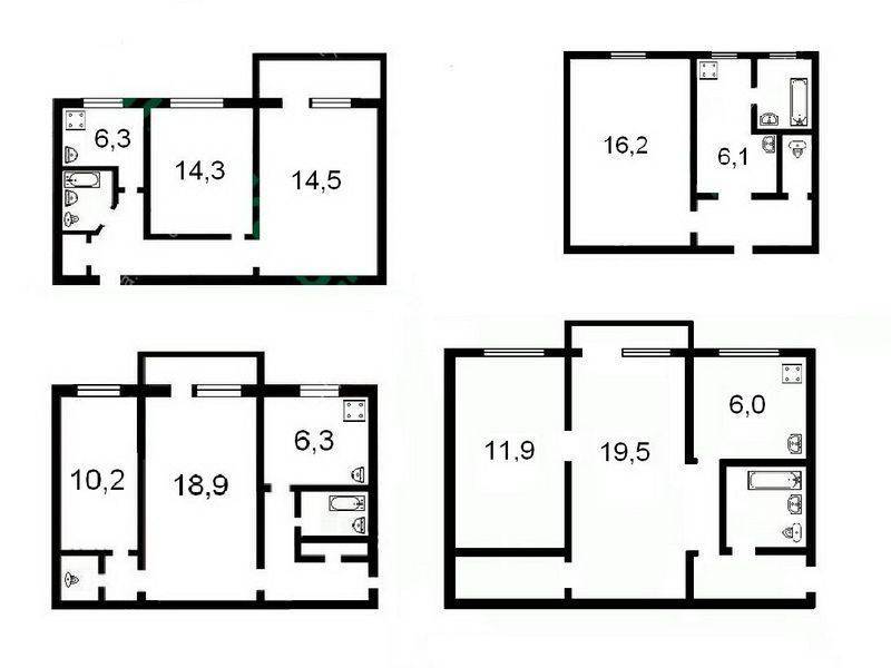 Хрущевка 3 комнатная: планировка, схема, размеры, высота в 5-ти этажном доме