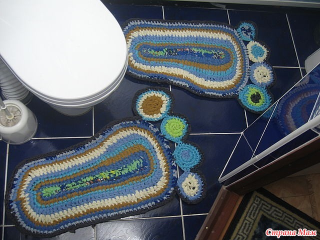 Подборка схем и описаний по вязанию спицами разных ковриков