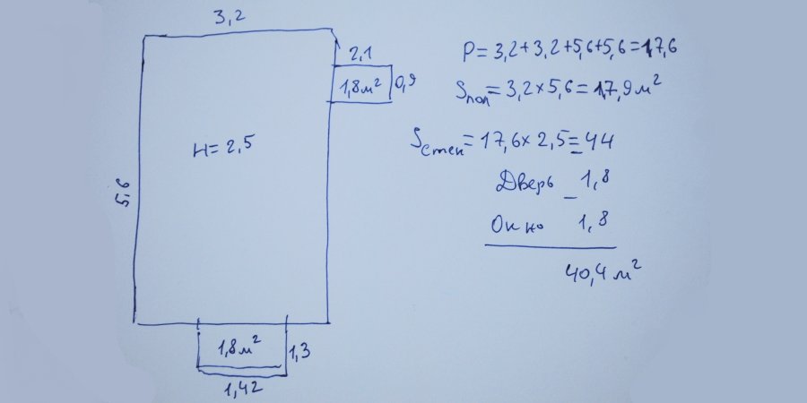 Как считать площадь комнаты на чертеже