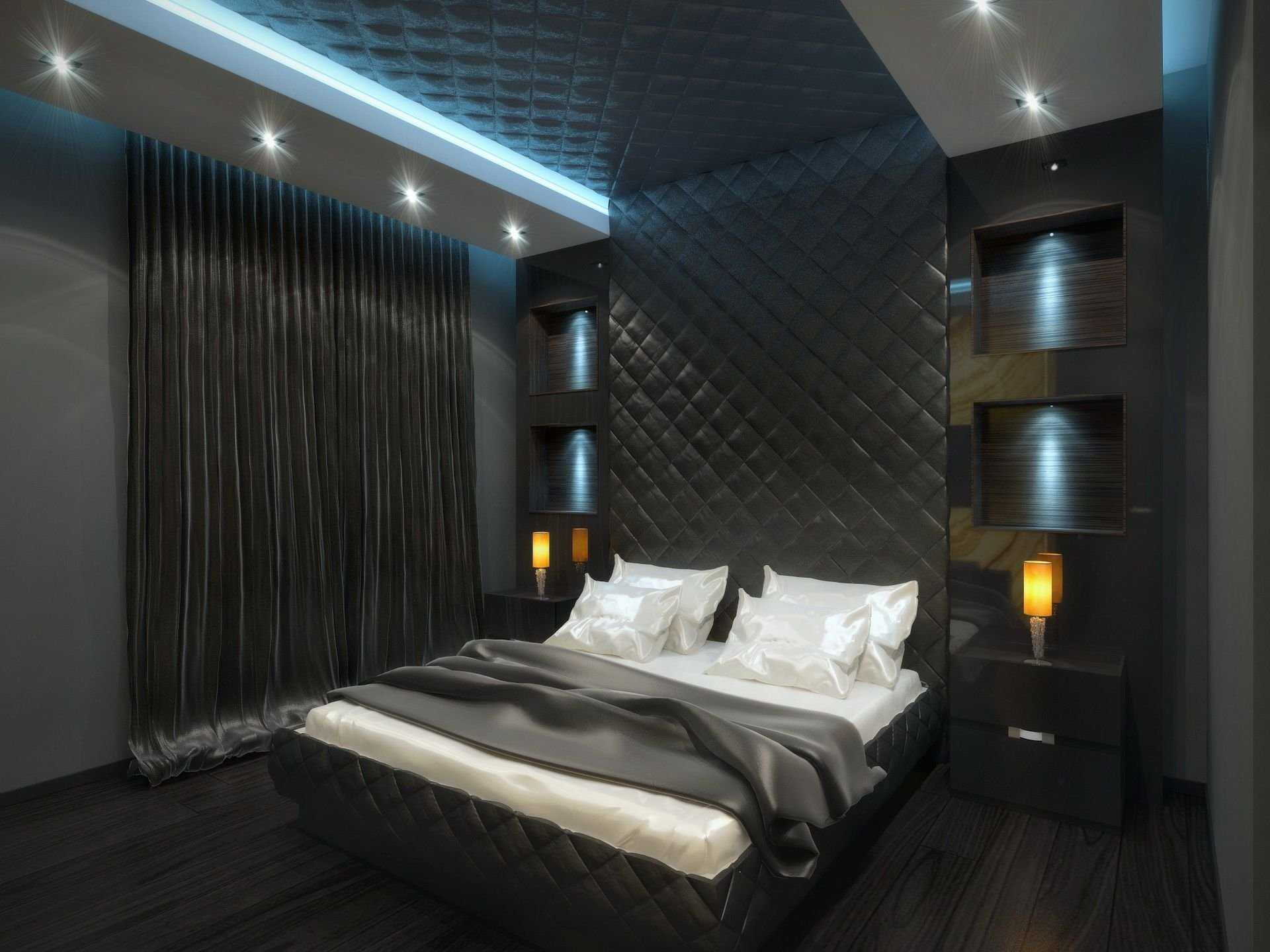 Дизайн спальни в темных тонах - варианты сочетания цветов, советы по выбору мебели и освещения, фото подборки