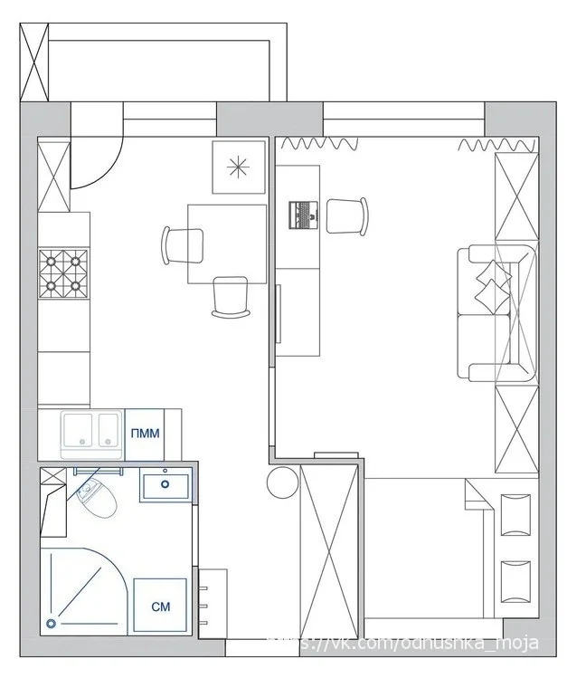 Планировка квартиры площадью 33-34 кв. м: дизайн и грамотное зонирование пространства