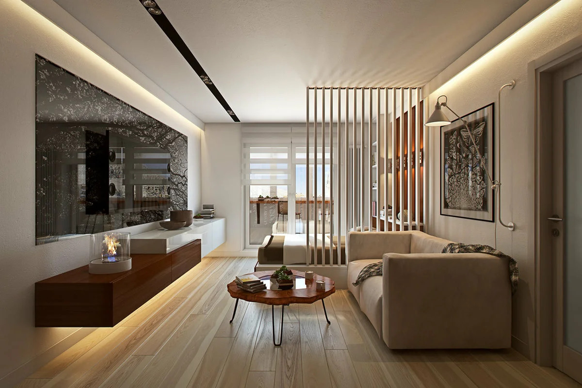 12 лучших современных дизайнов однокомнатных квартир
