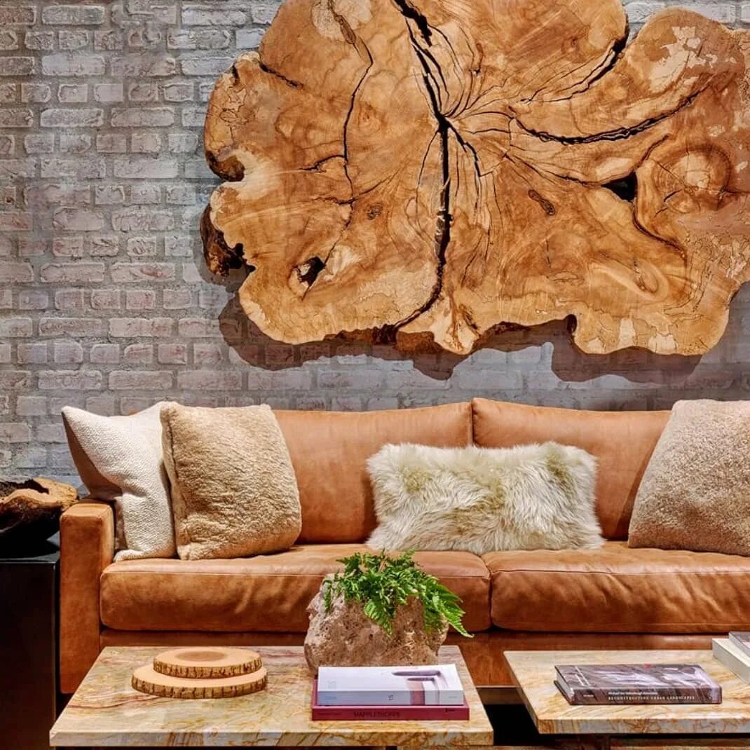 Спилы дерева в интерьере для декора дома (39 фото)