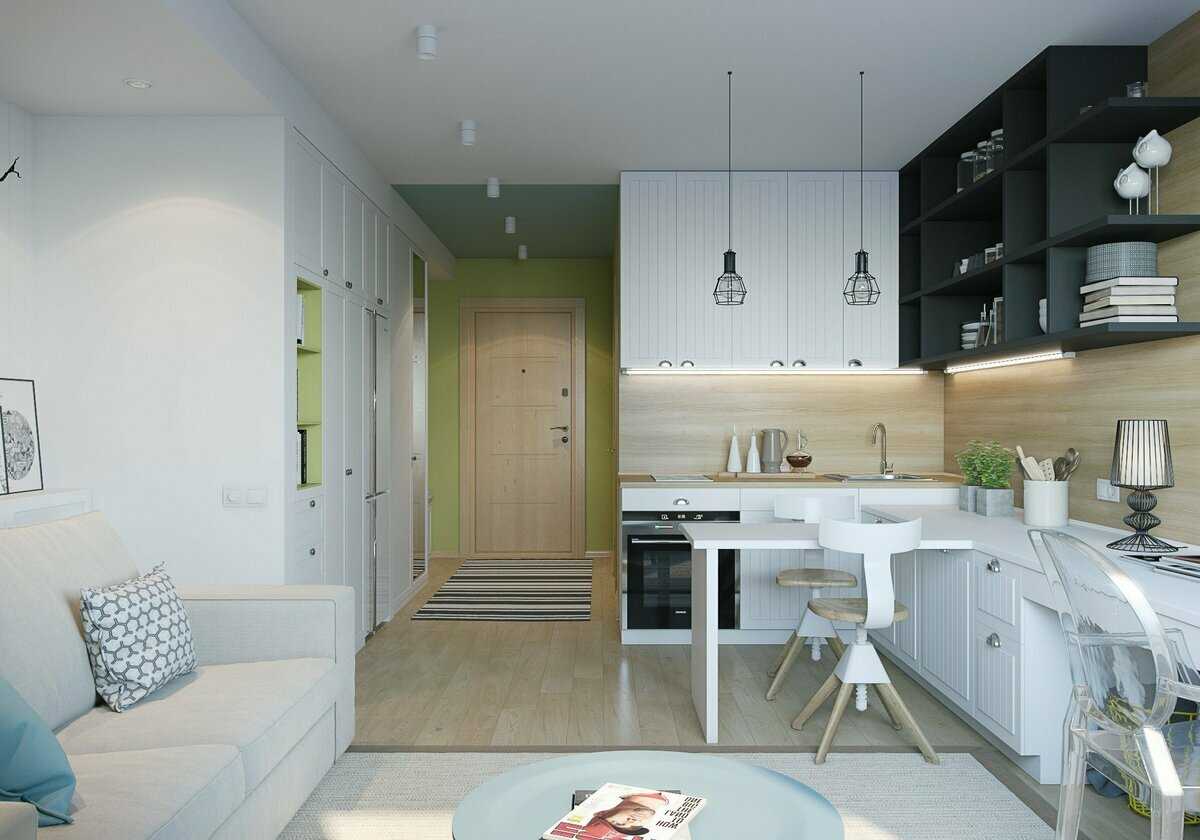 Дизайн квартиры студии до 28 метров: оформление