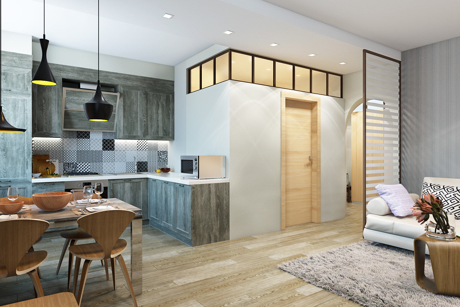 Дизайн интерьера 3 комнатной квартиры: дизайн-проект трехкомнатной квартиры (67, 70, 80 кв. м) от студии village design — homyrouz.ru — банкетный зал хоми роуз