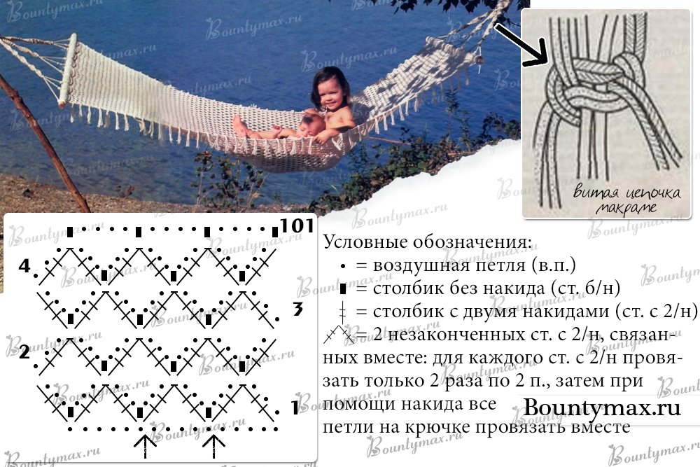 Макраме для начинающих схемы плетения качели гамаки