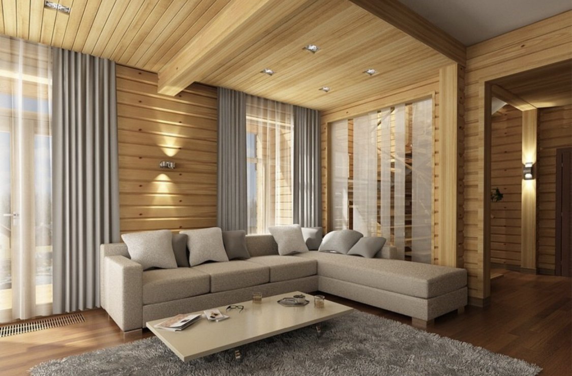 гостиная в деревянном стиле