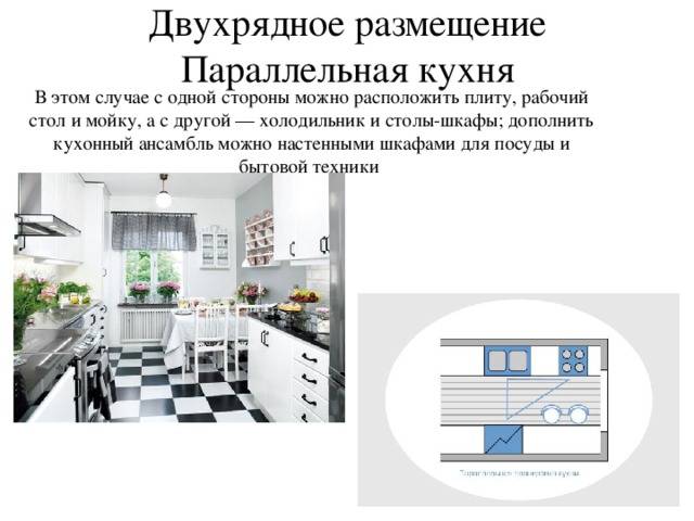 Параллельная планировка кухни: 50+ фото примеров, практические советы от дизайнеров