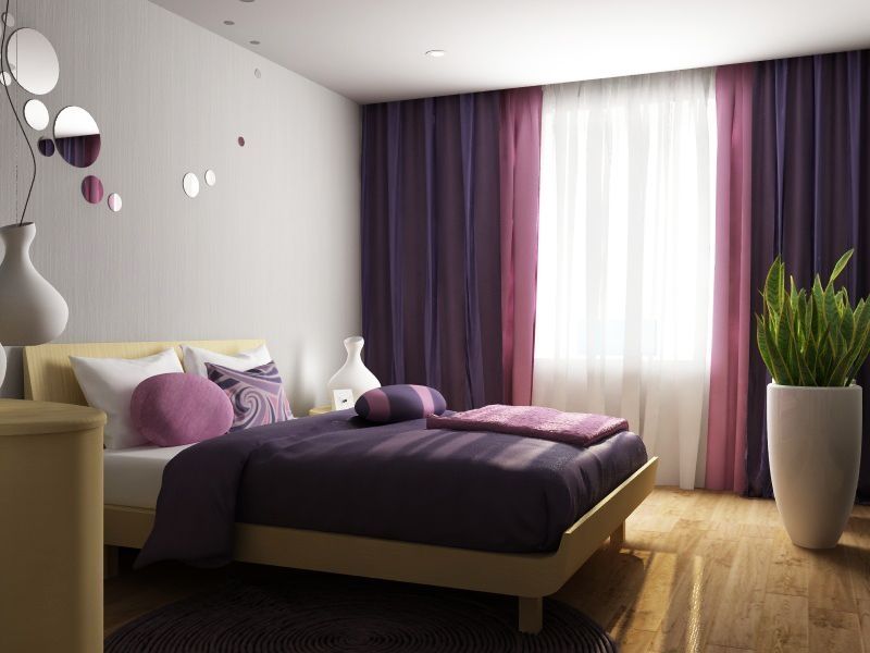 Фиолетовые шторы в современном интерьере: 50 фото с примерами дизайна