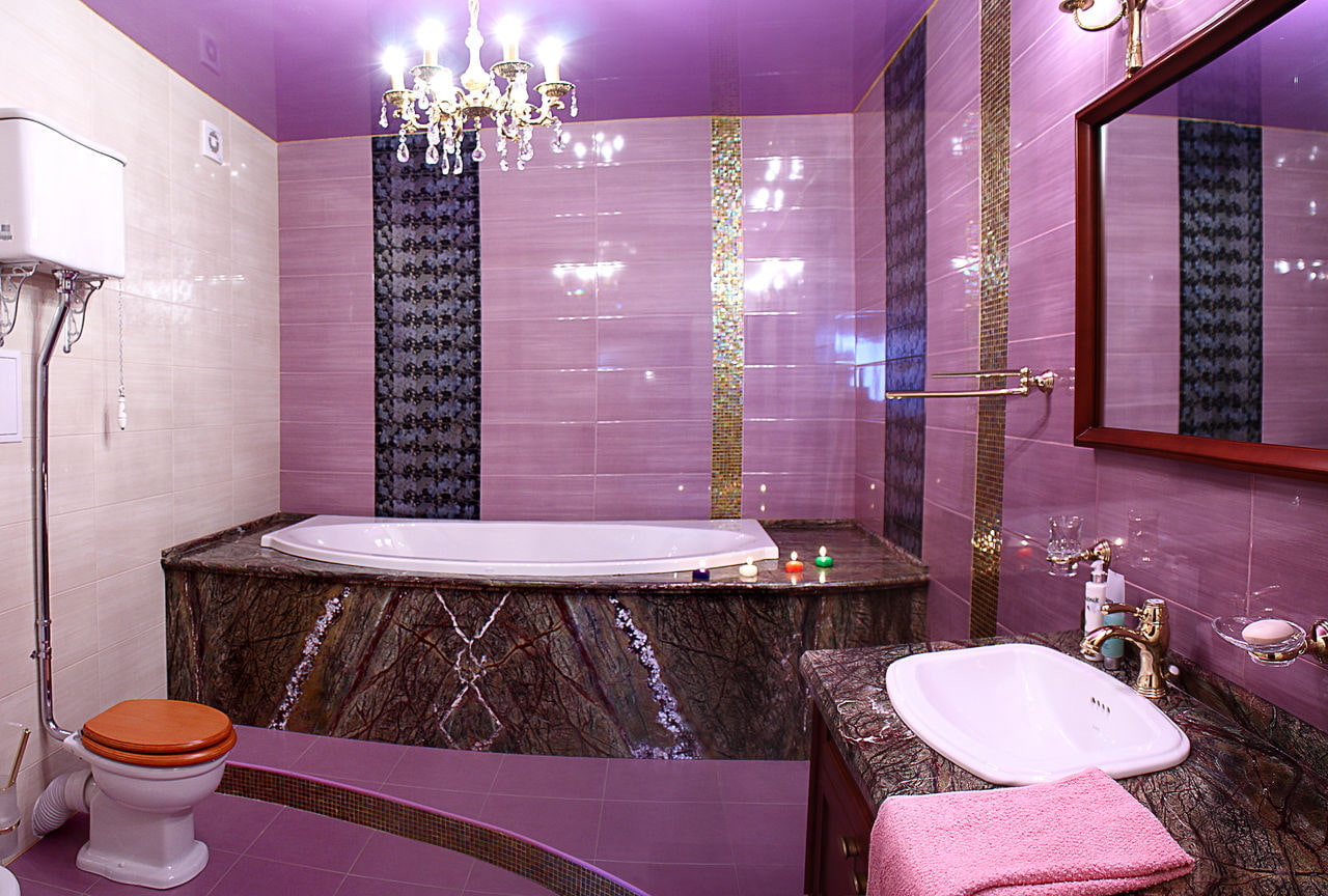 Фиолетовая ванная: (36 фото и видео) фиолетовая ванная комната