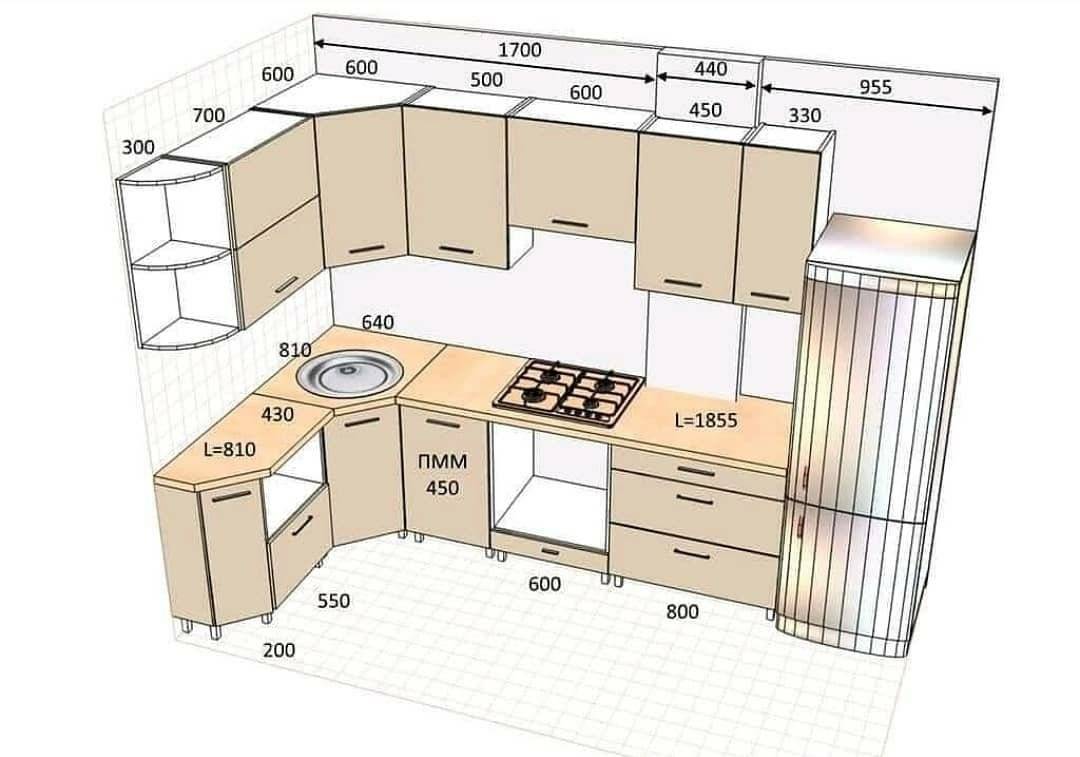Почему размеры готовой мебели. Угловая кухня 4 на 2 проект. Планировка угловой кухни. Проект угловой кухни с размерами. Готовые проекты угловых кухонь.