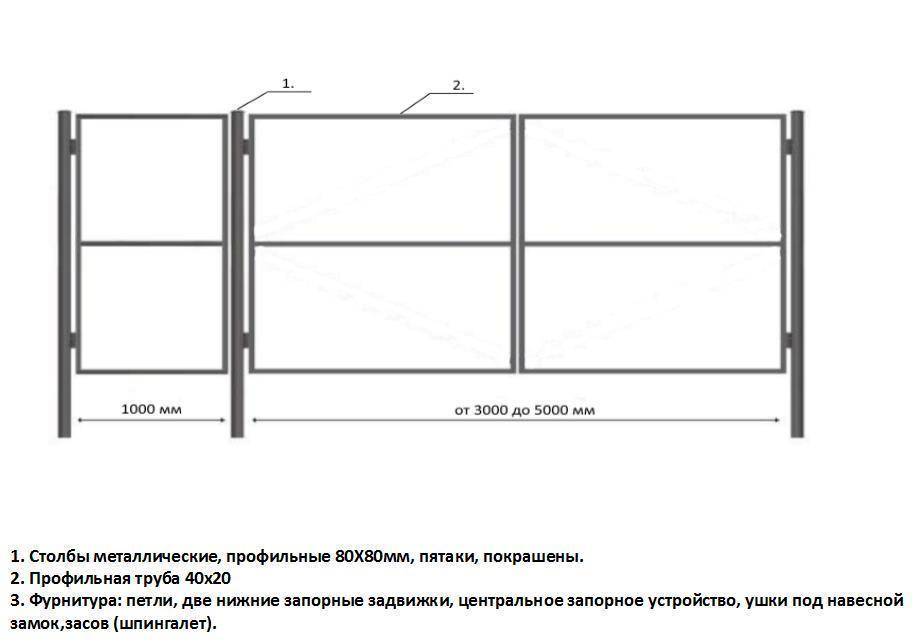 Размеры калитки и ворот. Чертеж калитки из профильной трубы 40х20. Чертеж калитки из профильной трубы 60 60. Распашные ворота 5м чертеж. Ворота распашные 6 метров чертеж.