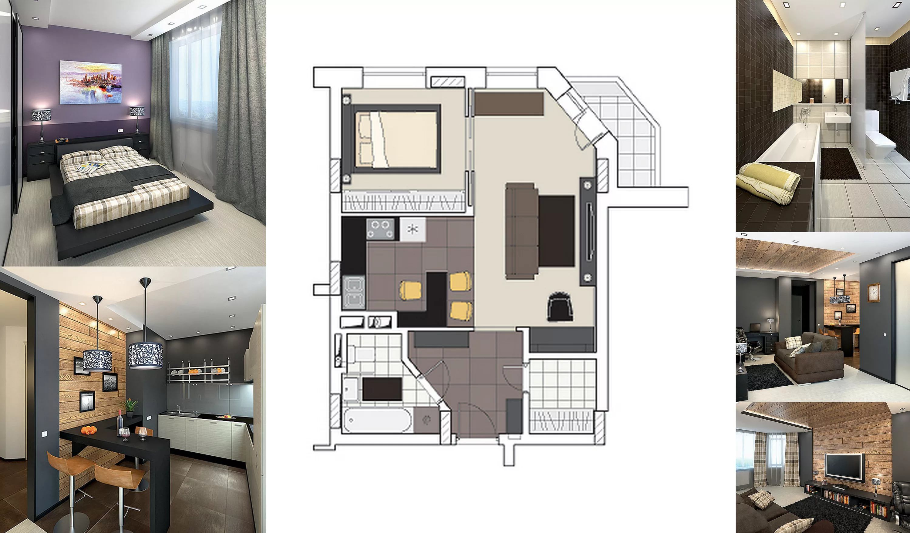 Квартира 32 кв. м. - 135 фото идей дизайна для небольших квартир